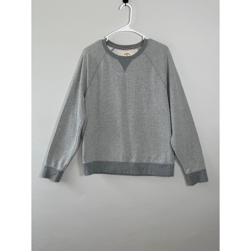 Brooks Brothers Red Fleece Raglan Sweatshirt Mens L Gray Herringbone Pullover